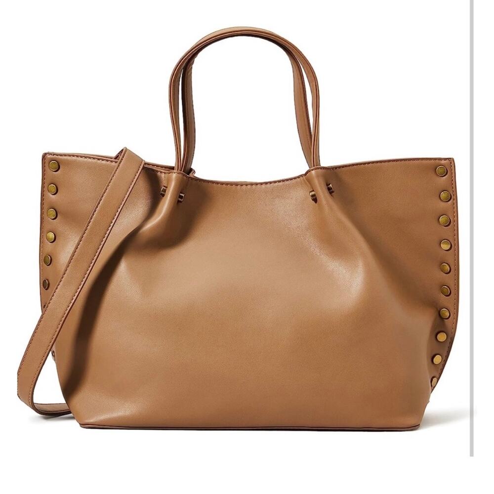 The Drop Women’s Hillary Tote Bag Mushroom Tan Pleather Large Purse